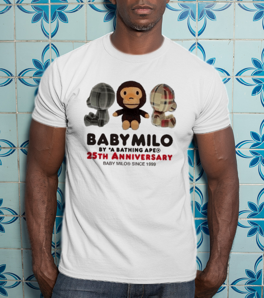 Baby Milo By A Bathing Ape 25th Anniversary Since 1999 Plush Trio T-Shirt