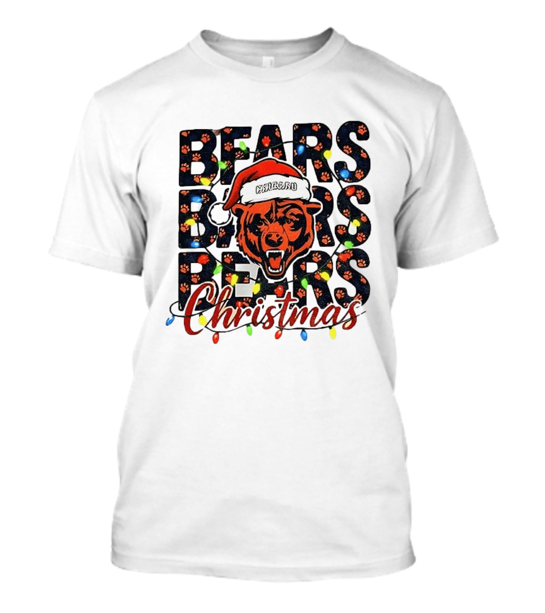 Bears Christmas Bear Santa Claus Chicago Bears Football T-Shirt
