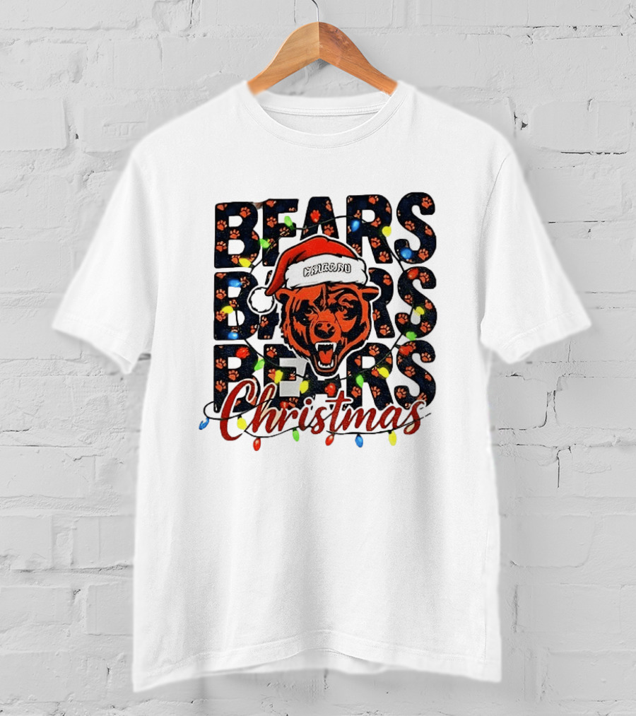 Bears Christmas Bear Santa Claus Chicago Bears Football T-Shirt