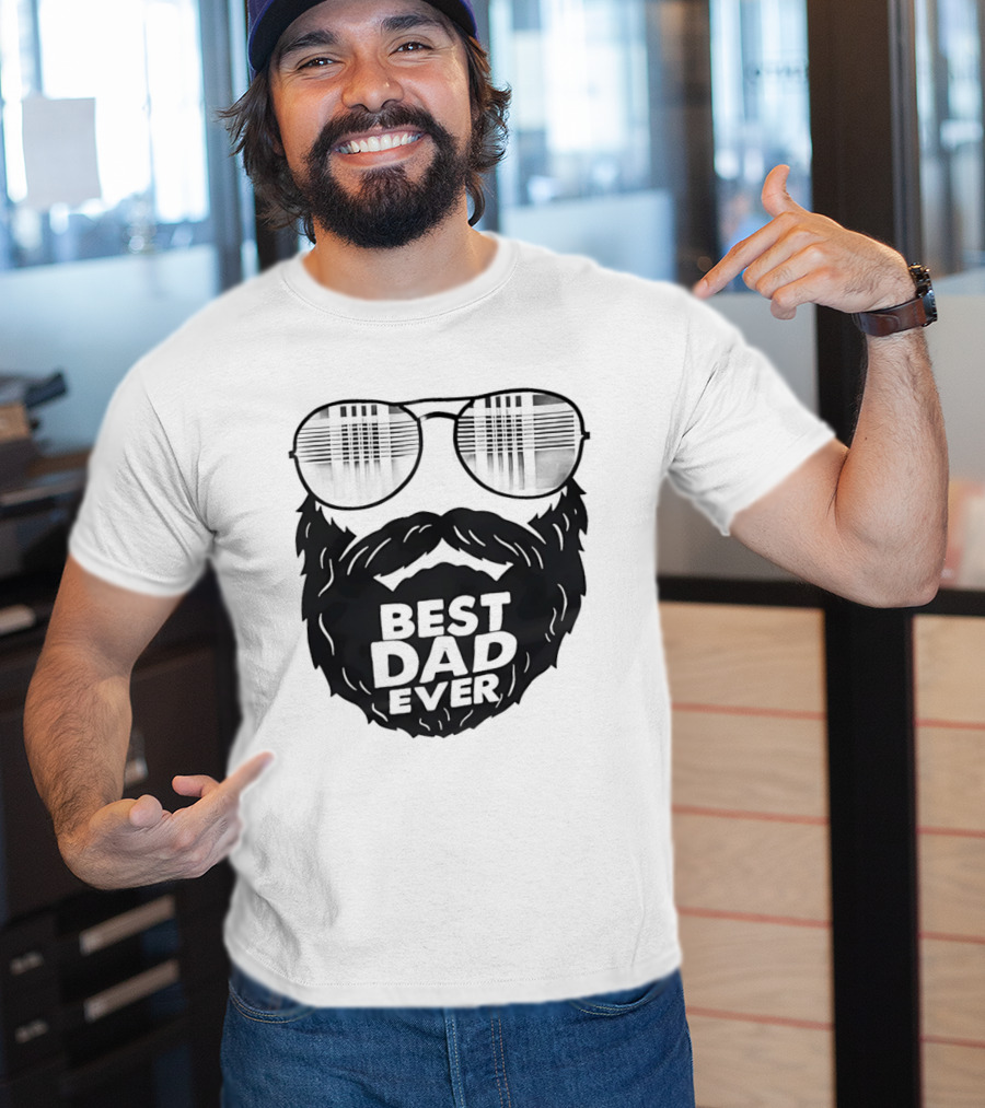Best Dad Ever Beard Sunglasses T-Shirt