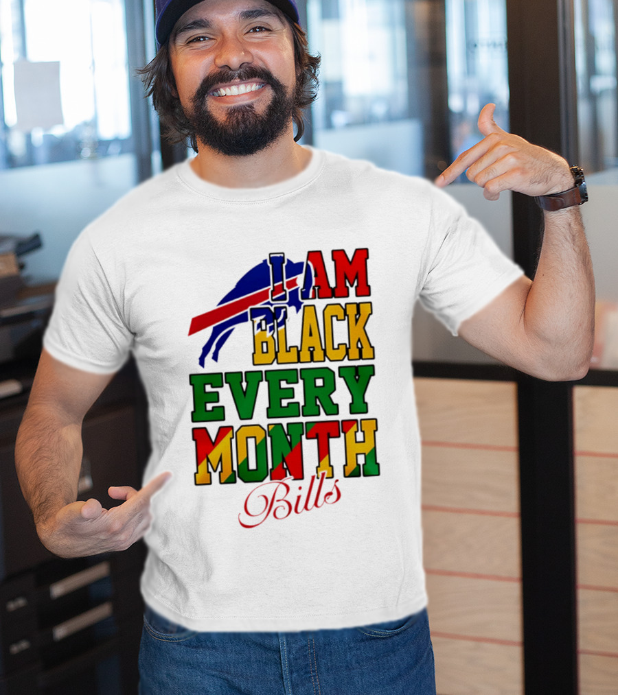 Buffalo Bills I Am Black Every Month Juneteenth Bills T-Shirt