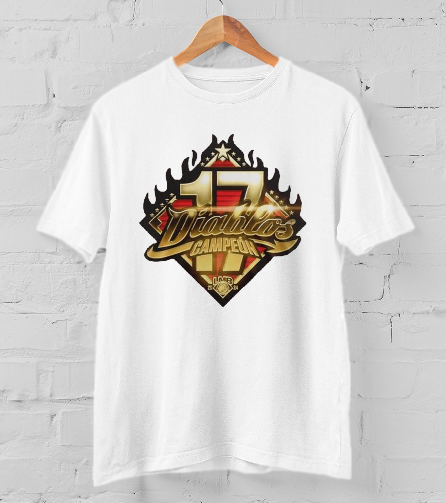 Diablos Rojos Del Mexico 17 Campeon LMB Serie Del Rey 2024 T-Shirt