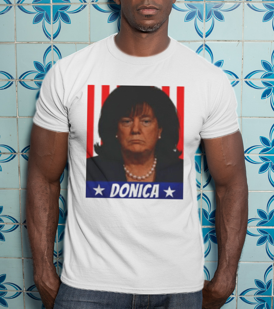Donica Lewinsky 2025 Campaign Style Stars Red Stripes T-Shirt