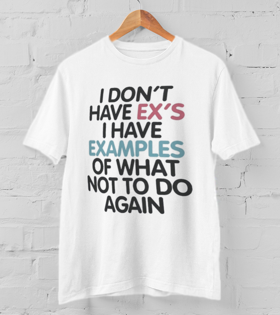 I Don't Have Ex's I Have Examples Of What Not To Do Again T-Shirt