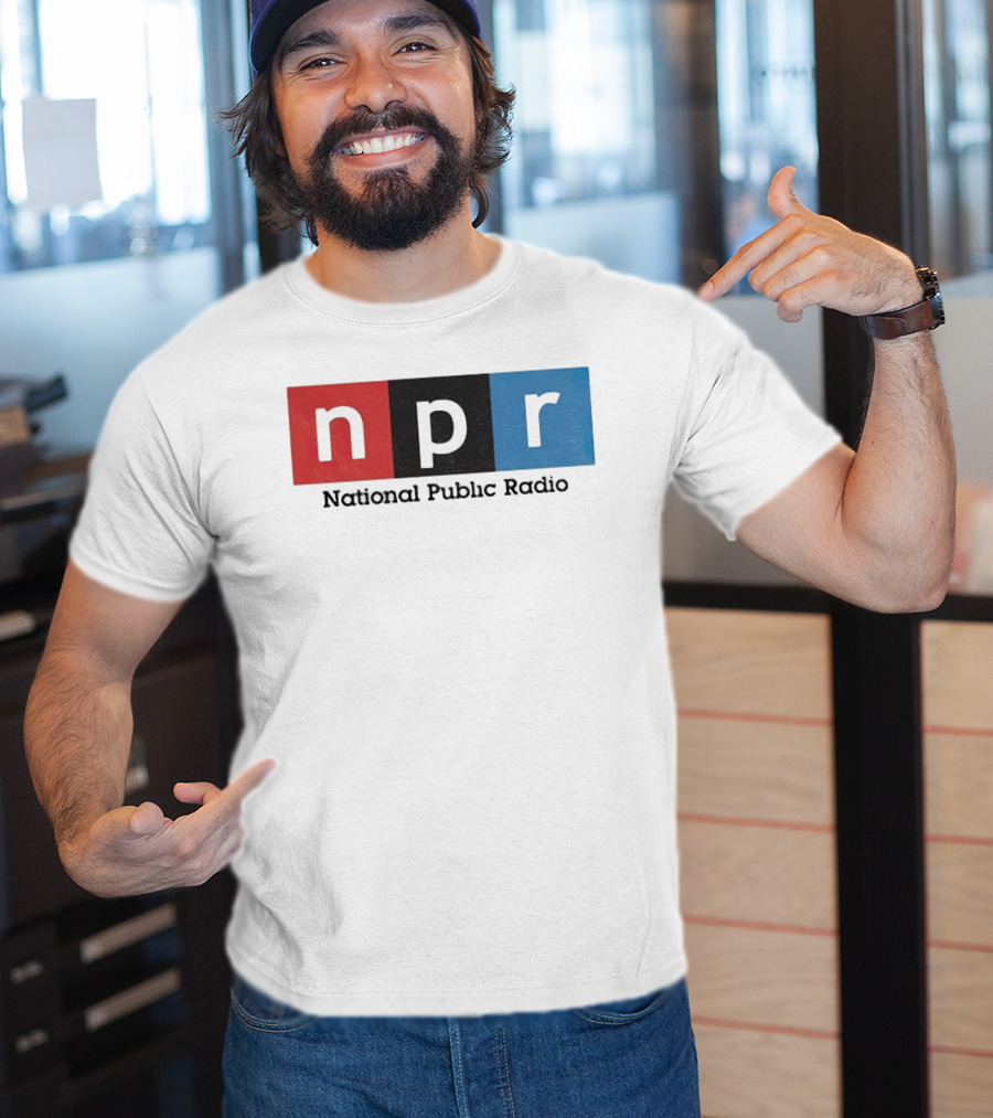 NPR National Public Radio Iconic Logo Red Black Blue T-Shirt