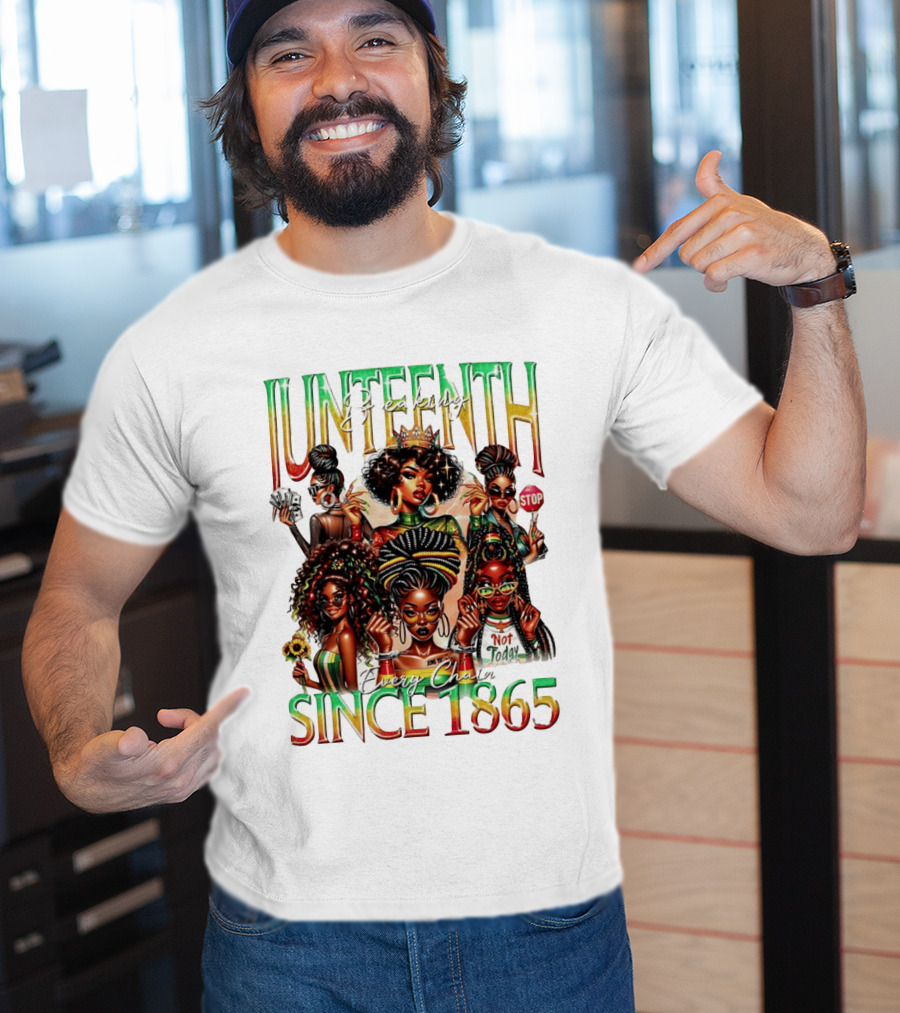 Juneteenth Breaking Every Chain Black Girl Since 1865 T-Shirt