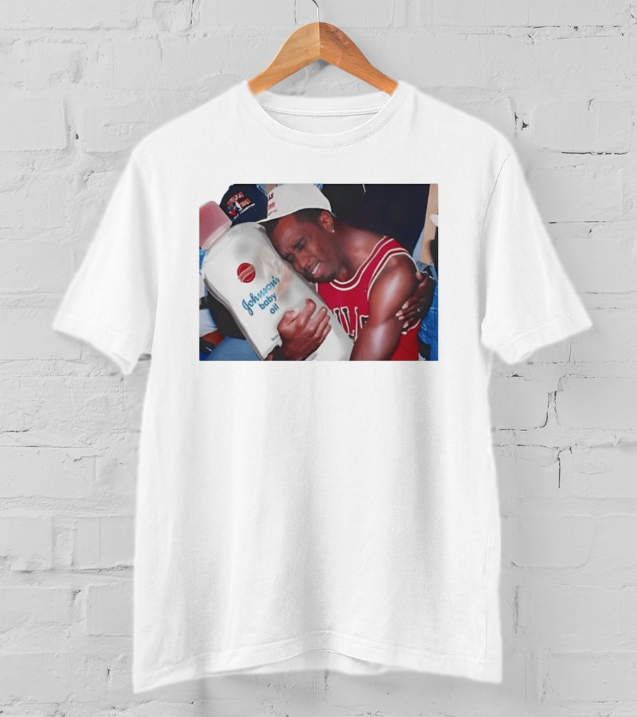P.Diddy Crying Meme Johnson's Baby Oil Bulls Jersey T-Shirt