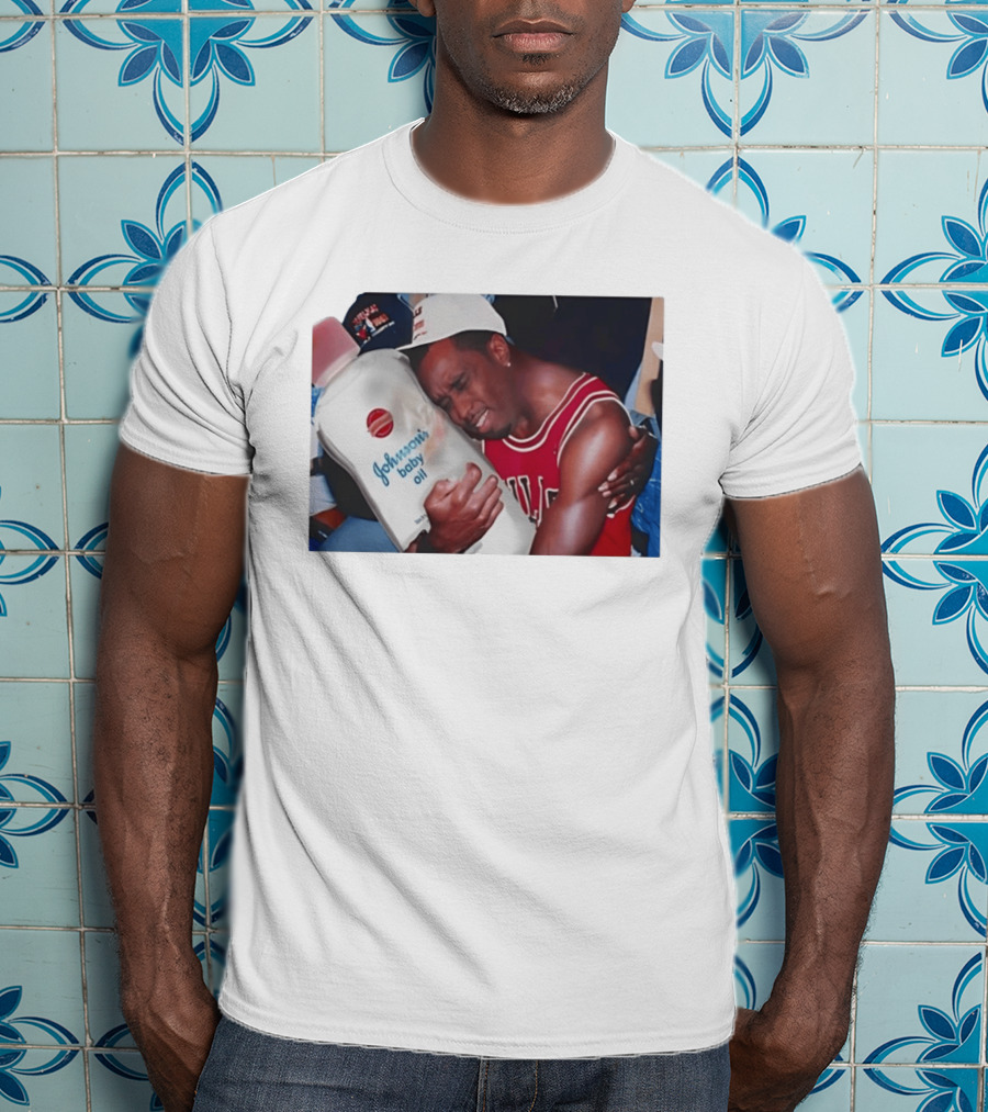 P.Diddy Crying Meme Johnson's Baby Oil Bulls Jersey T-Shirt