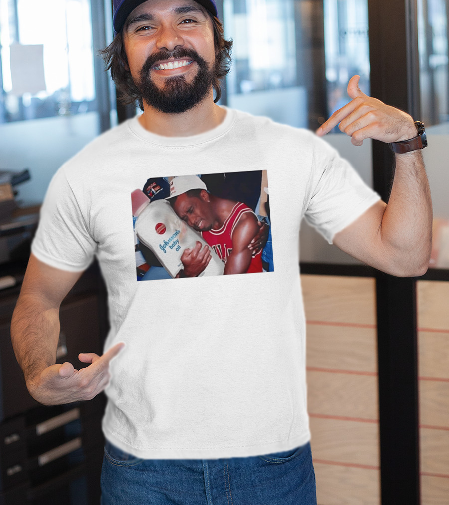 P.Diddy Crying Meme Johnson's Baby Oil Bulls Jersey T-Shirt