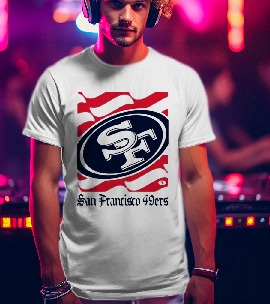 San Francisco 49ers SF Flag Heritage Wordmark T-Shirt