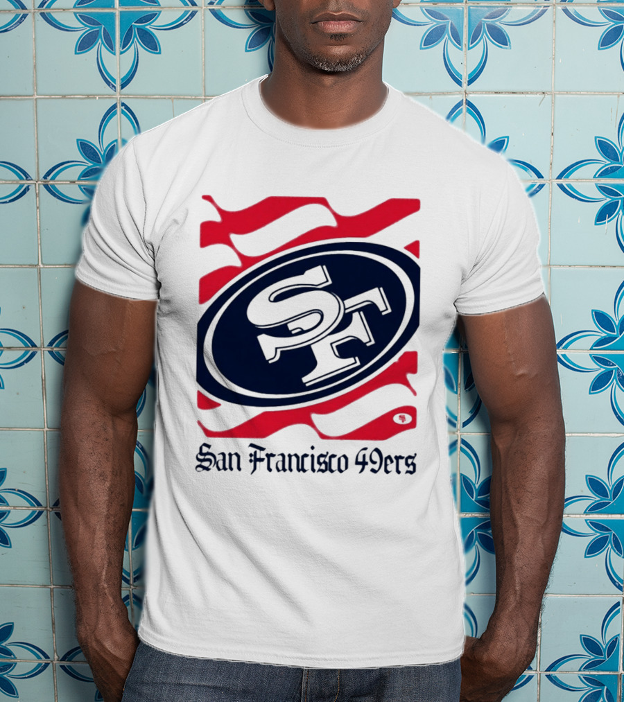 San Francisco 49ers SF Flag Heritage Wordmark T-Shirt