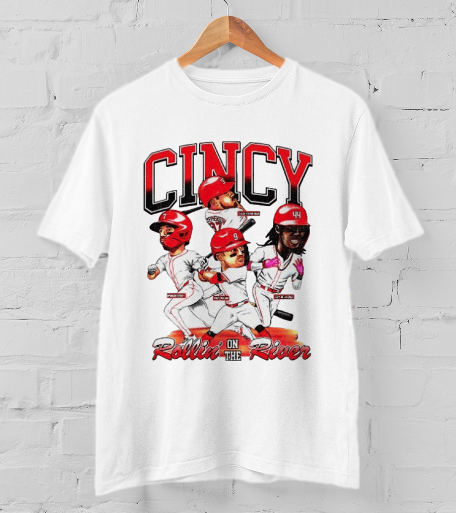 Cincy Spencer Steer Matt McLain Elly De La Cruz Tyler Stephenson Rollin' On The River T-Shirt