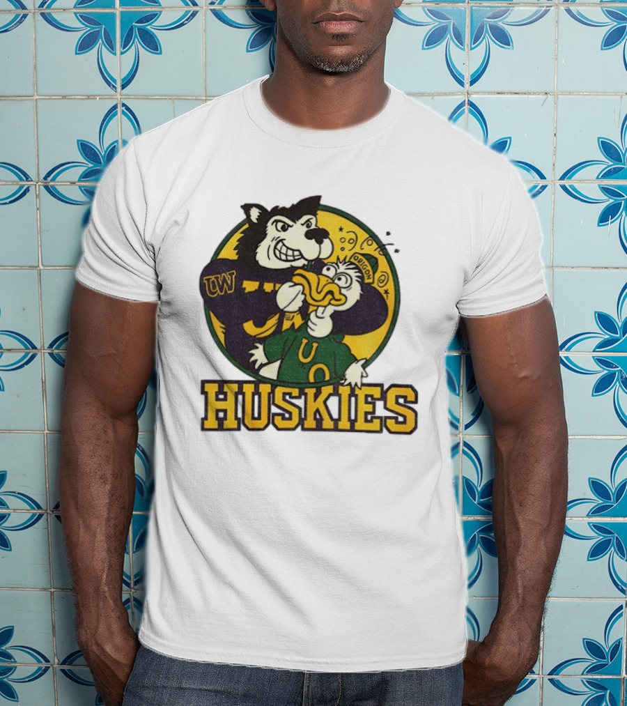 UW Huskies Vs Oregon Ducks Rivalry Football Showdown T-Shirt