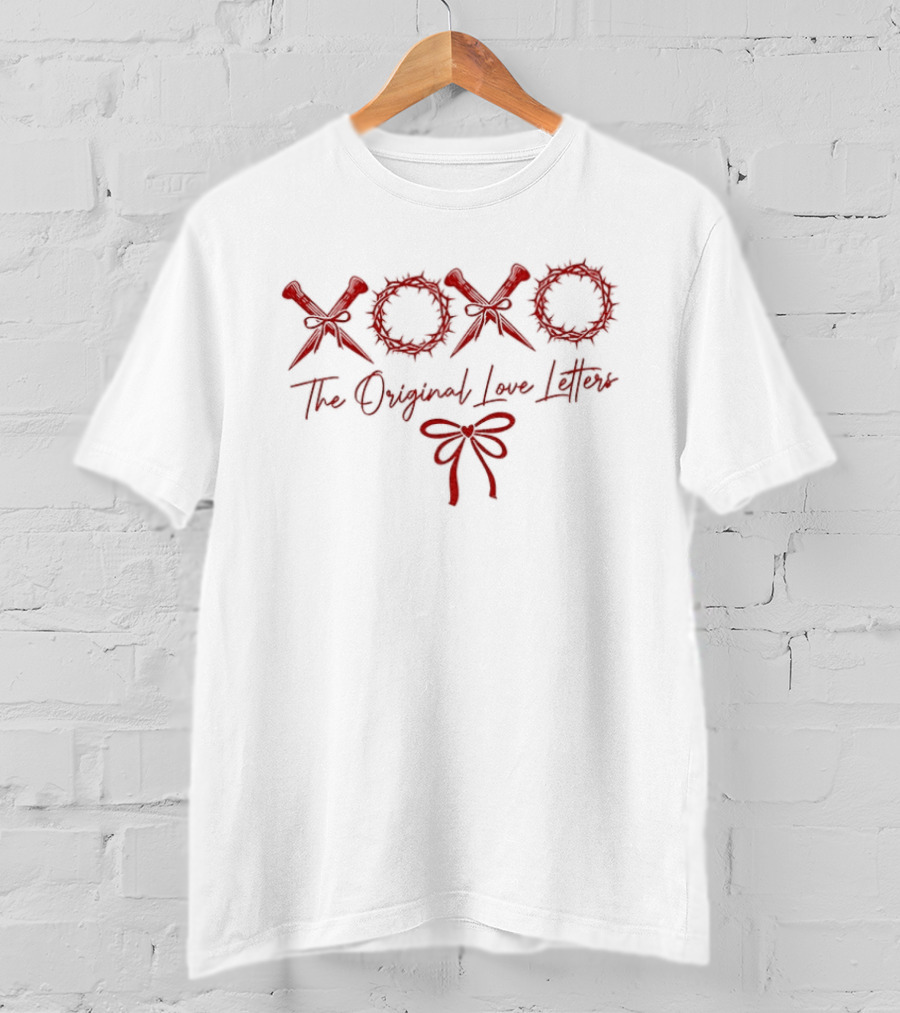 Xoxo The Original Love Letters Valentine's Bow T-Shirt