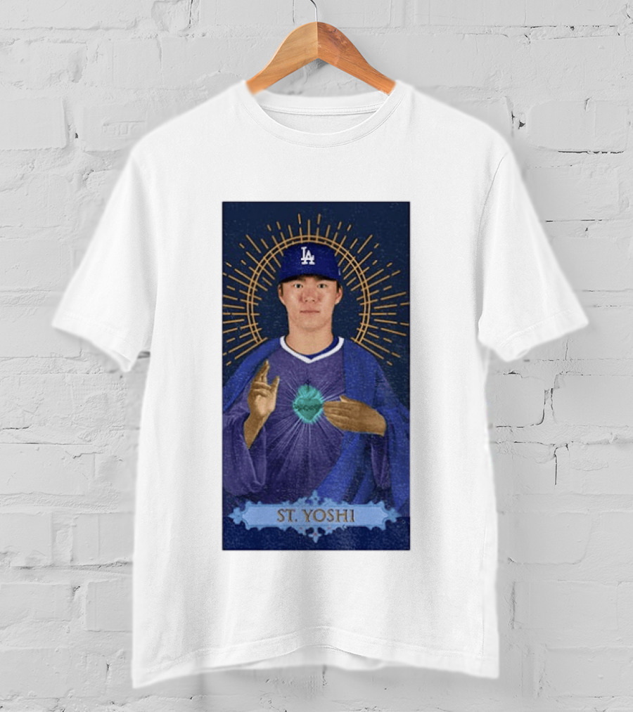 Yoshinobu Yamamoto Dodgers St. Yoshi Halo Icon MLB T-Shirt