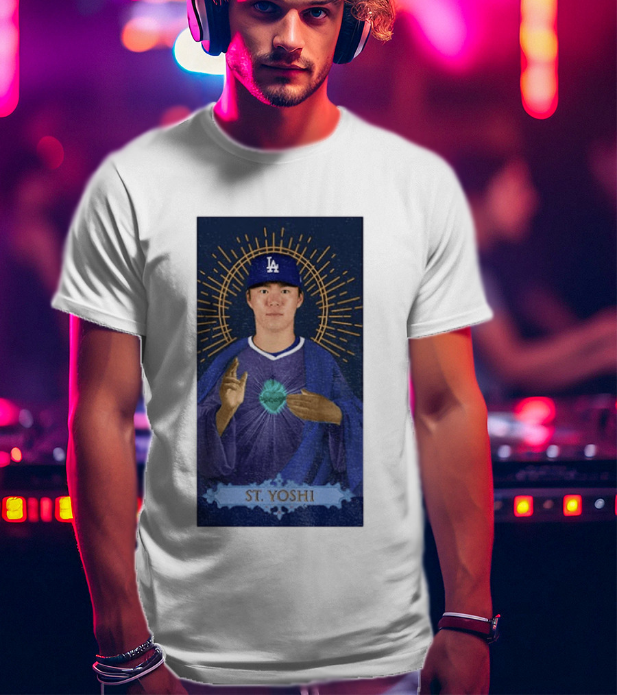 Yoshinobu Yamamoto Dodgers St. Yoshi Halo Icon MLB T-Shirt