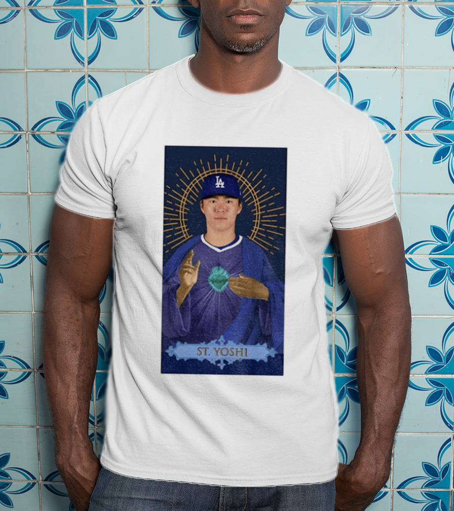 Yoshinobu Yamamoto Dodgers St. Yoshi Halo Icon MLB T-Shirt