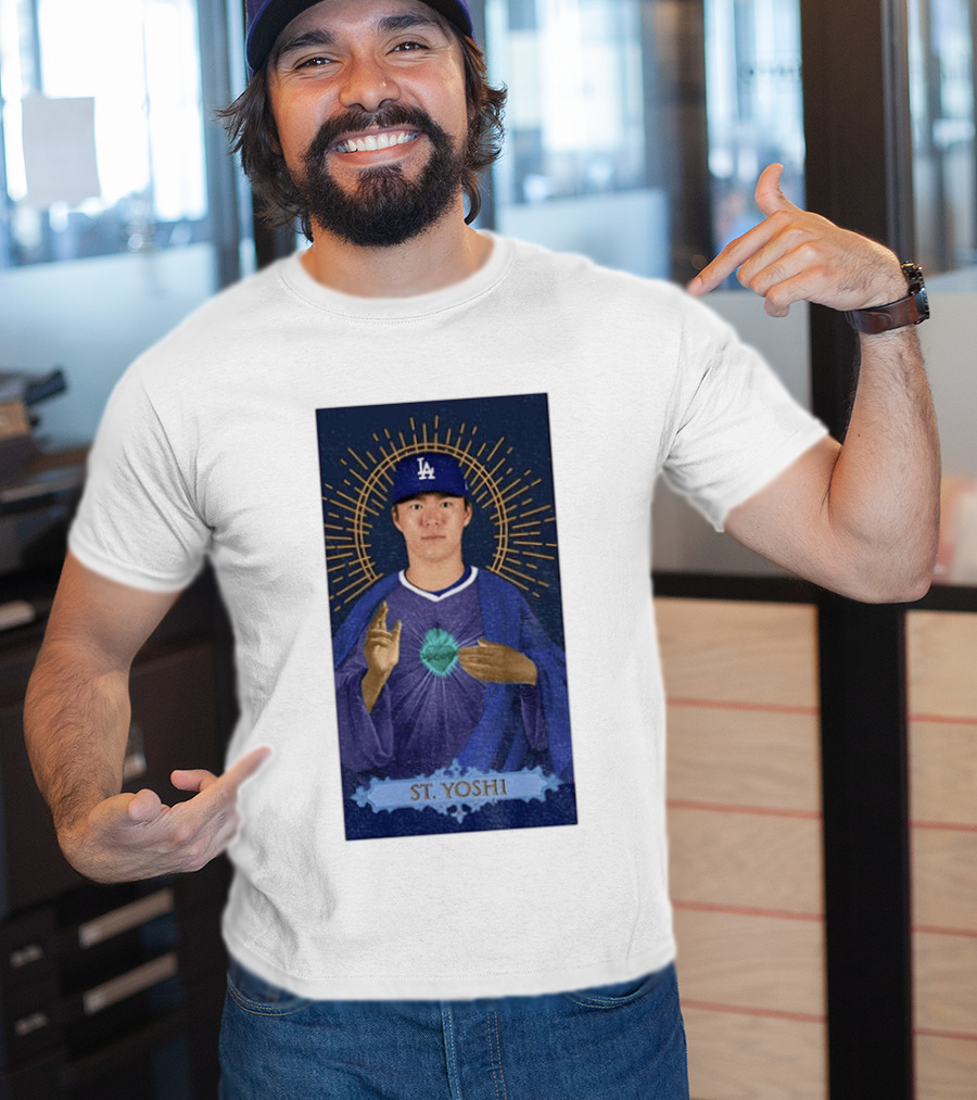Yoshinobu Yamamoto Dodgers St. Yoshi Halo Icon MLB T-Shirt