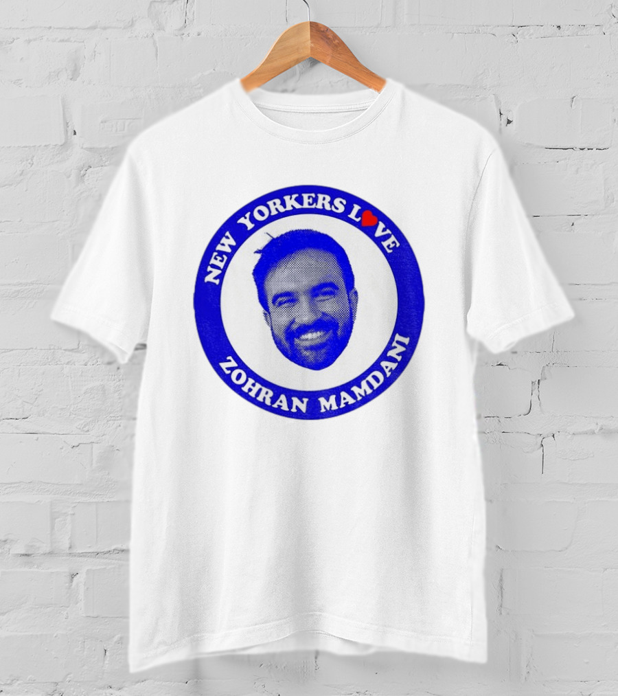 New Yorkers Love Zohran Mamdani Big Head Circular T-Shirt