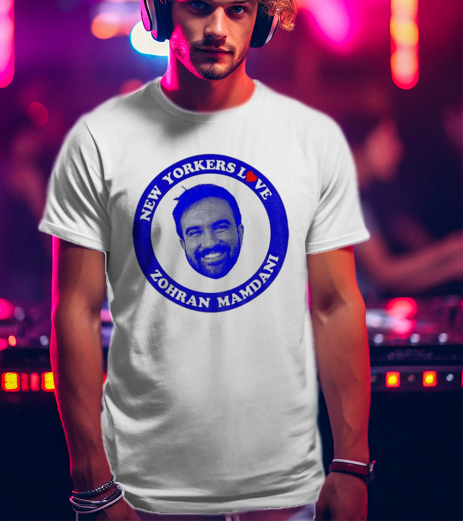 New Yorkers Love Zohran Mamdani Big Head Circular T-Shirt