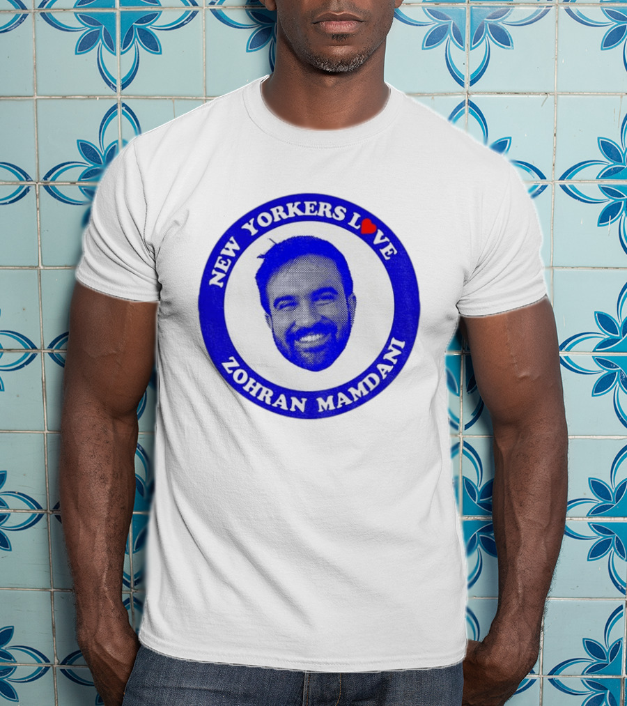 New Yorkers Love Zohran Mamdani Big Head Circular T-Shirt