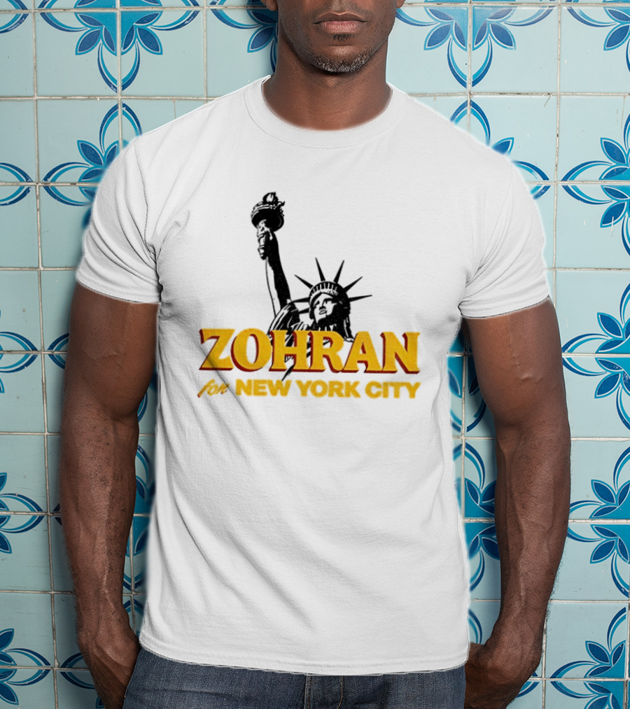 Zohran And Statue Of Liberty New York City Showdown T-Shirt