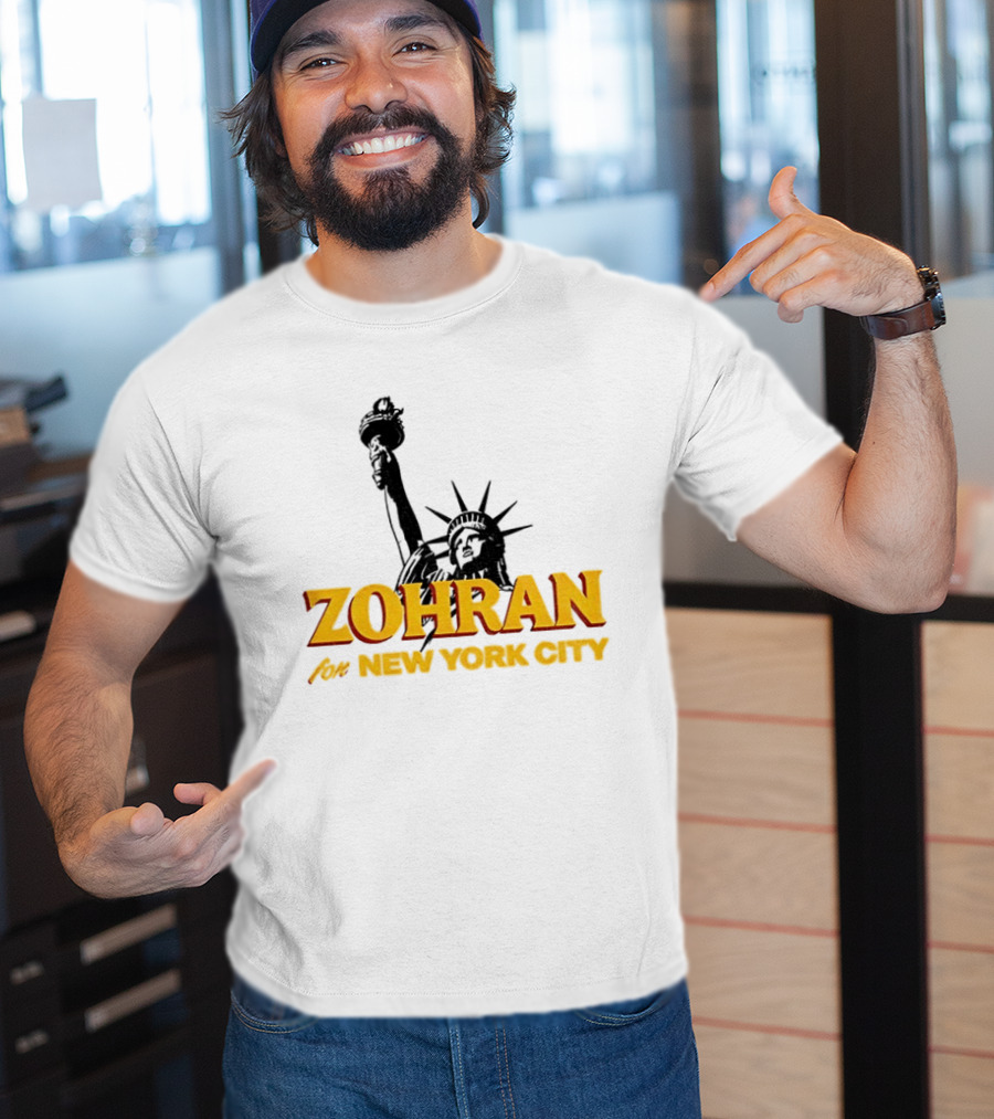 Zohran And Statue Of Liberty New York City Showdown T-Shirt
