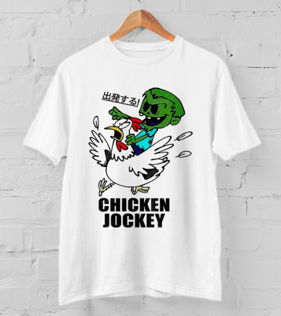 Zombie Chicken Jockey Exclamation Anime T-Shirt