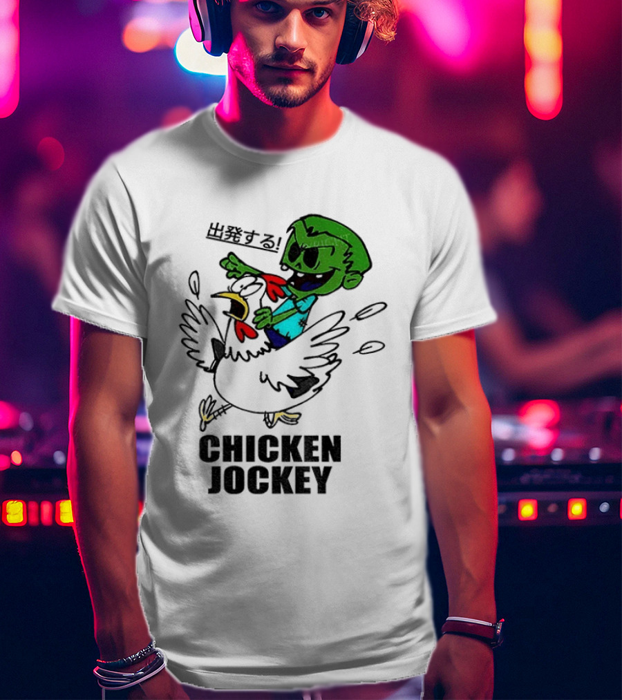 Zombie Chicken Jockey Exclamation Anime T-Shirt