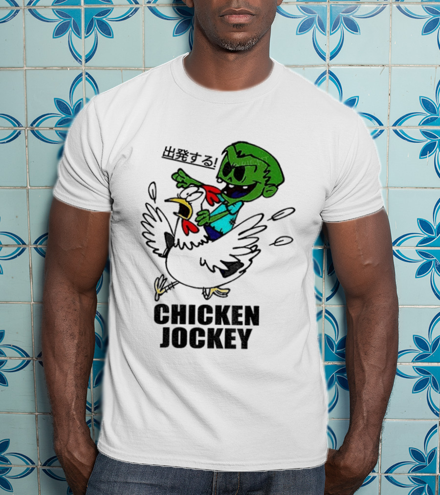 Zombie Chicken Jockey Exclamation Anime T-Shirt