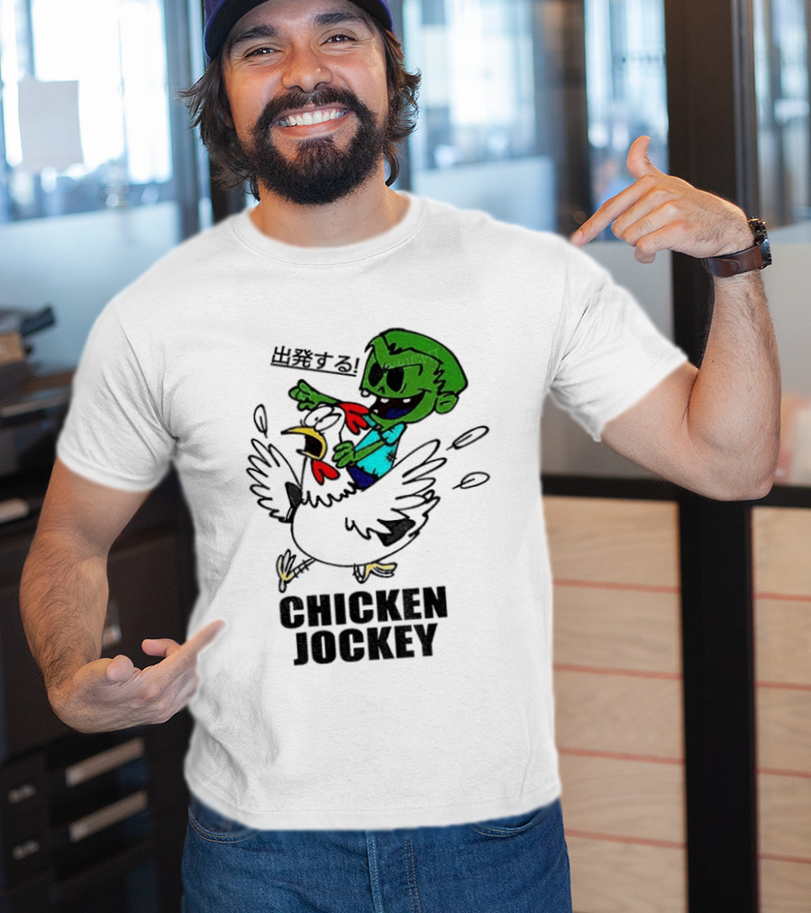 Zombie Chicken Jockey Exclamation Anime T-Shirt