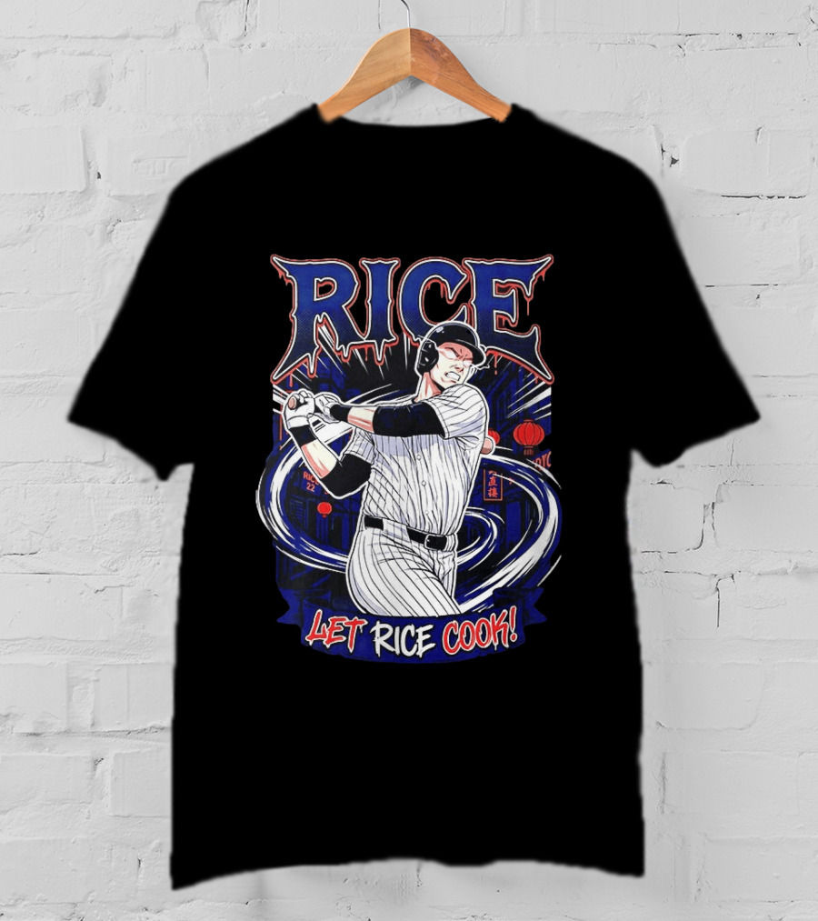 Rice Let Rice Cook New York Yankees Baseball Cartoon T-Shirt