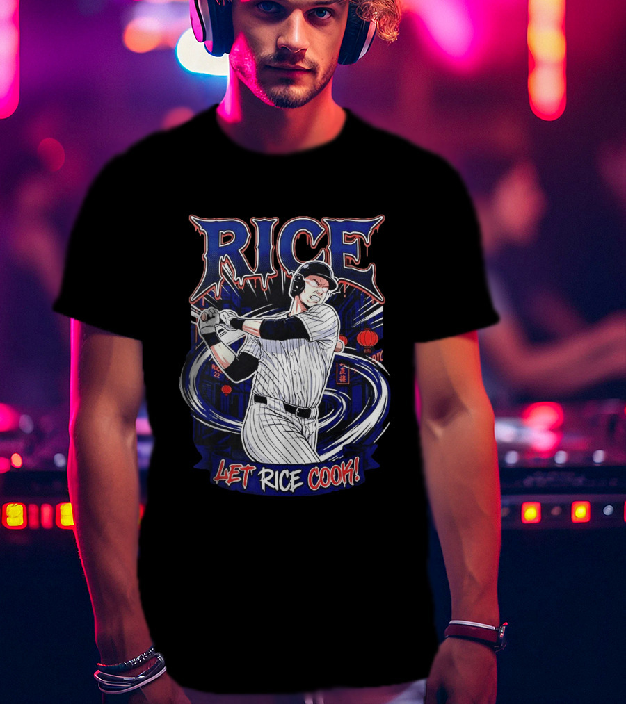 Rice Let Rice Cook New York Yankees Baseball Cartoon T-Shirt
