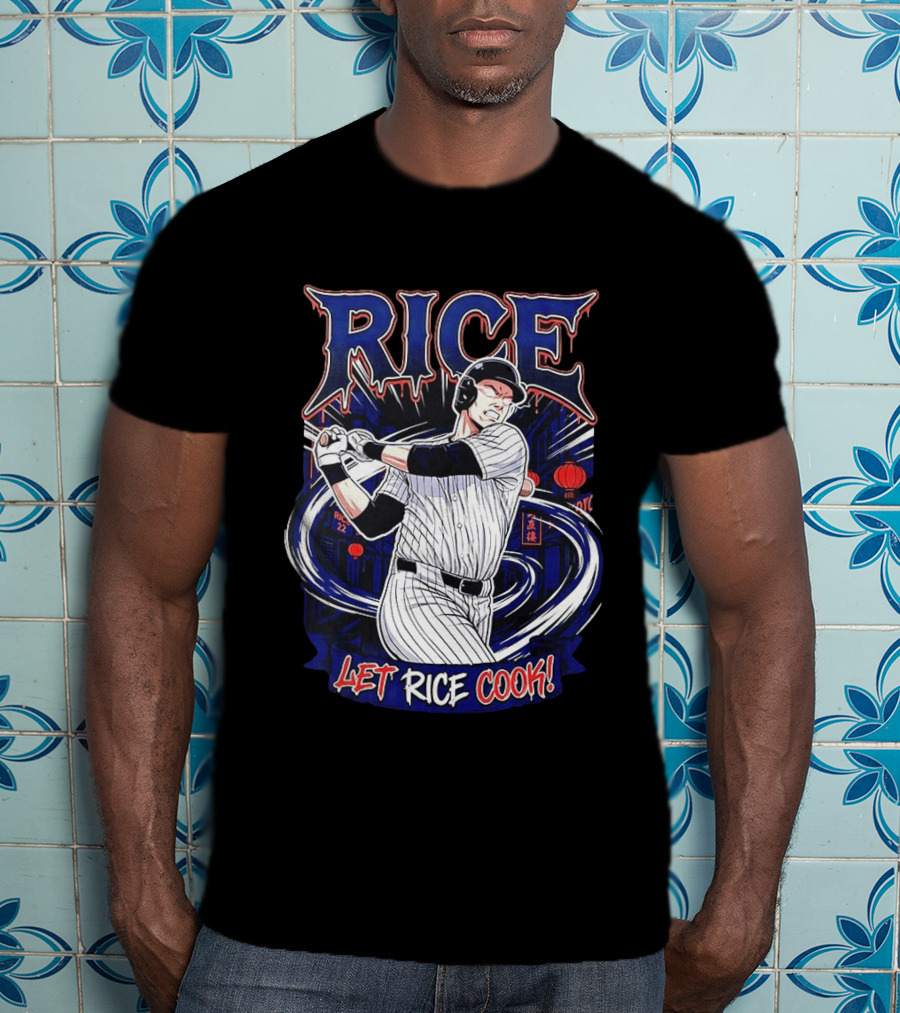 Rice Let Rice Cook New York Yankees Baseball Cartoon T-Shirt