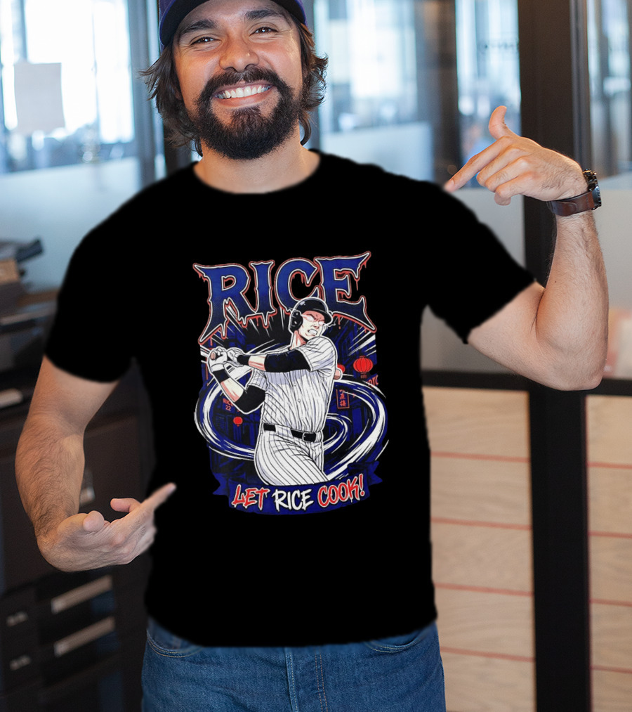 Rice Let Rice Cook New York Yankees Baseball Cartoon T-Shirt