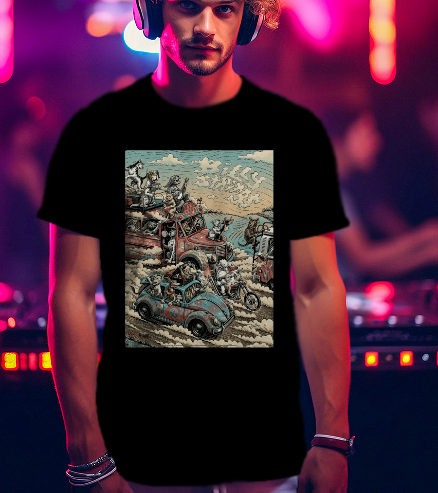 Billy Strings Bethel NY Event August 1 2026 Dylan Goldberger Bethel Woods Center Night 2 Psychedelic Animal Parade T-Shirt