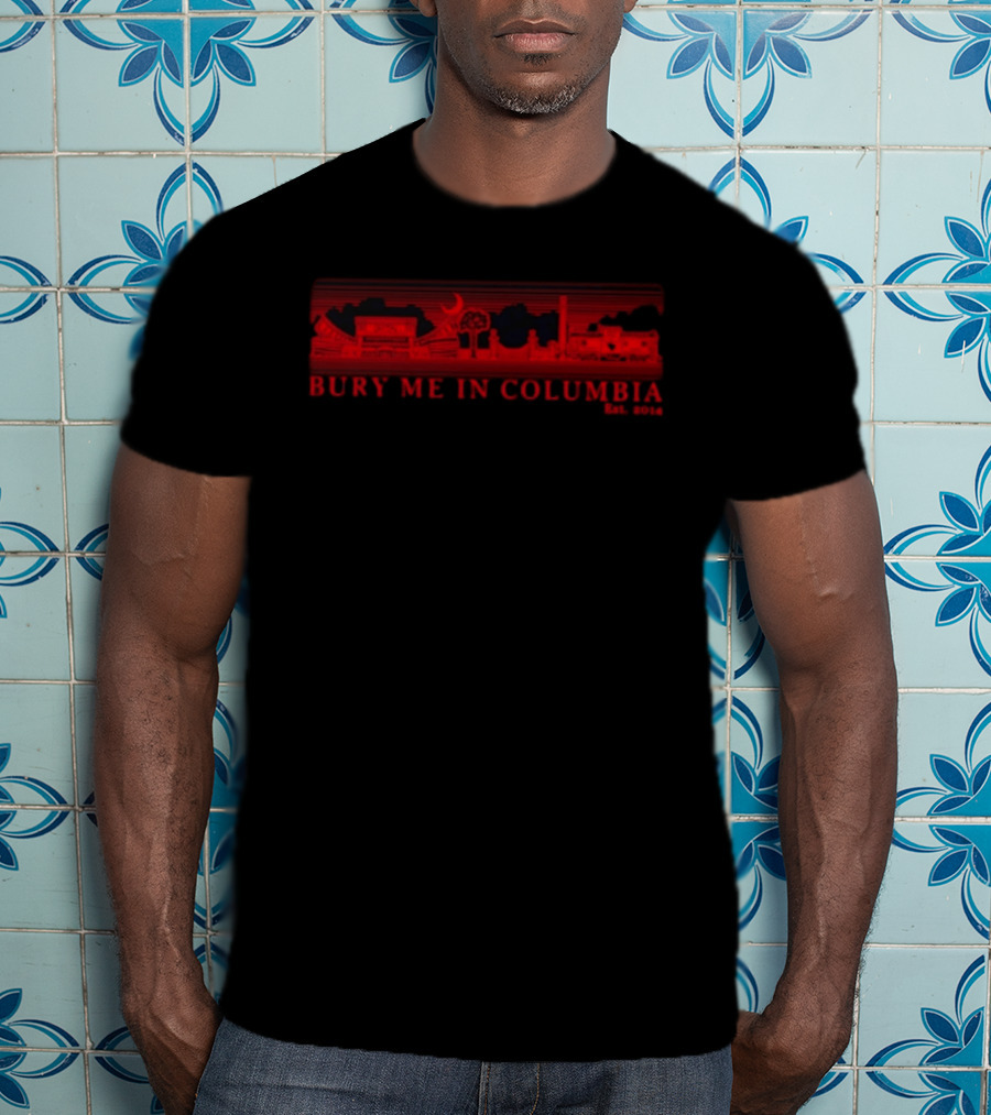 Bury Me In Columbia City Skyline Est 2014 Moon And Trees T-Shirt