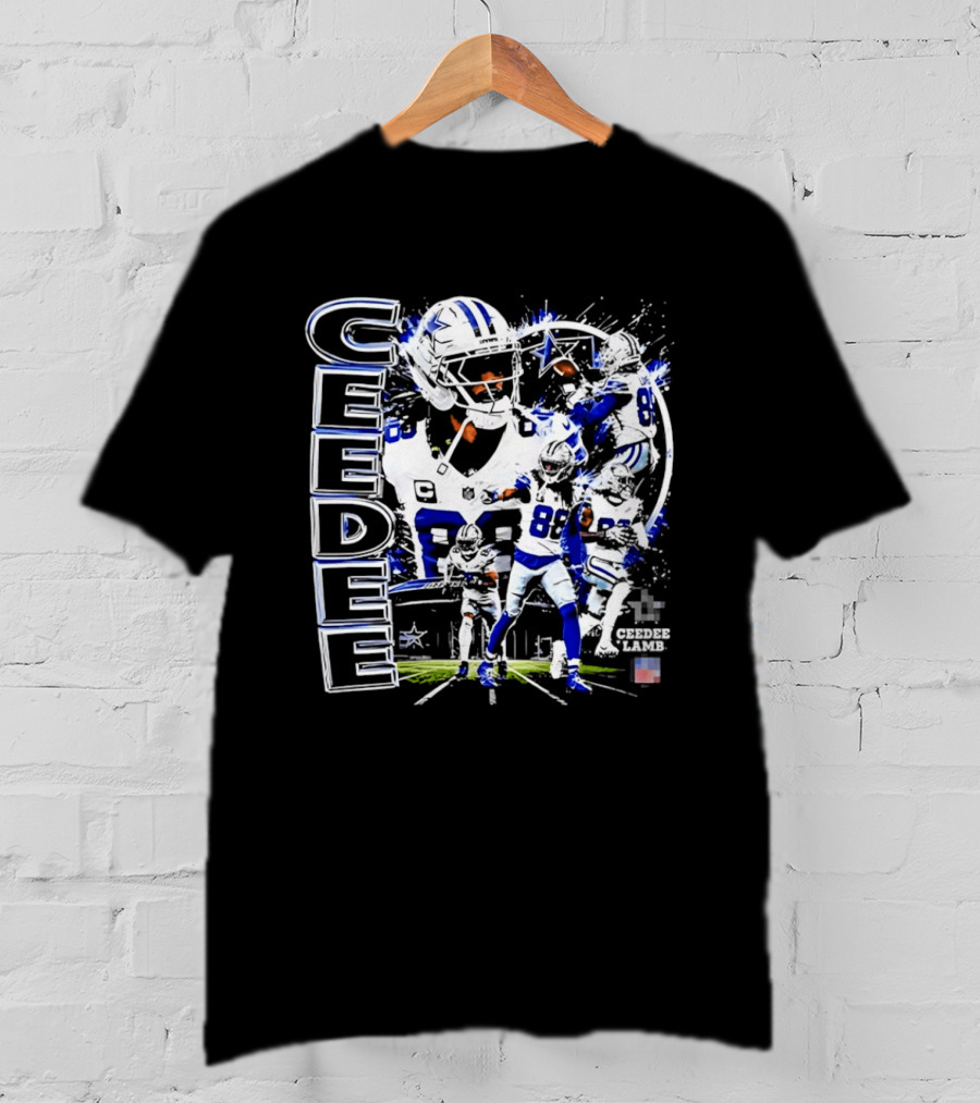 CeeDee Lamb No 88 Dallas Cowboys Collage Player Action T-Shirt
