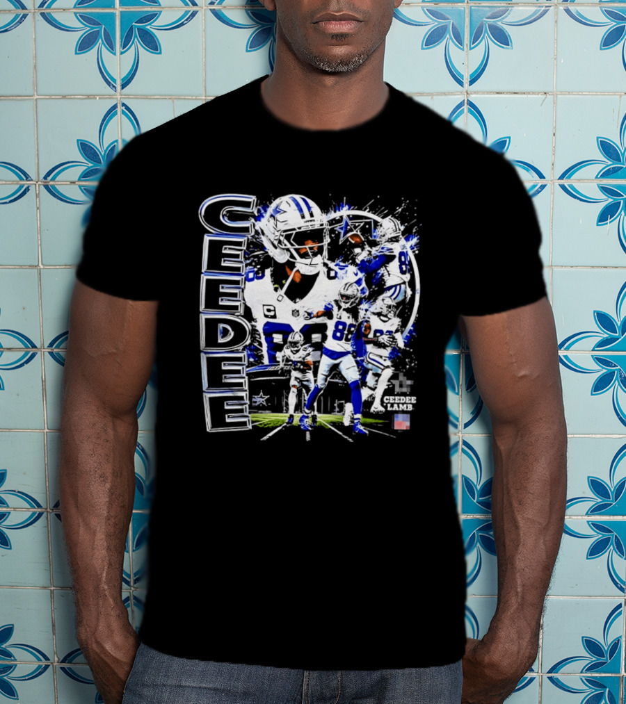 CeeDee Lamb No 88 Dallas Cowboys Collage Player Action T-Shirt