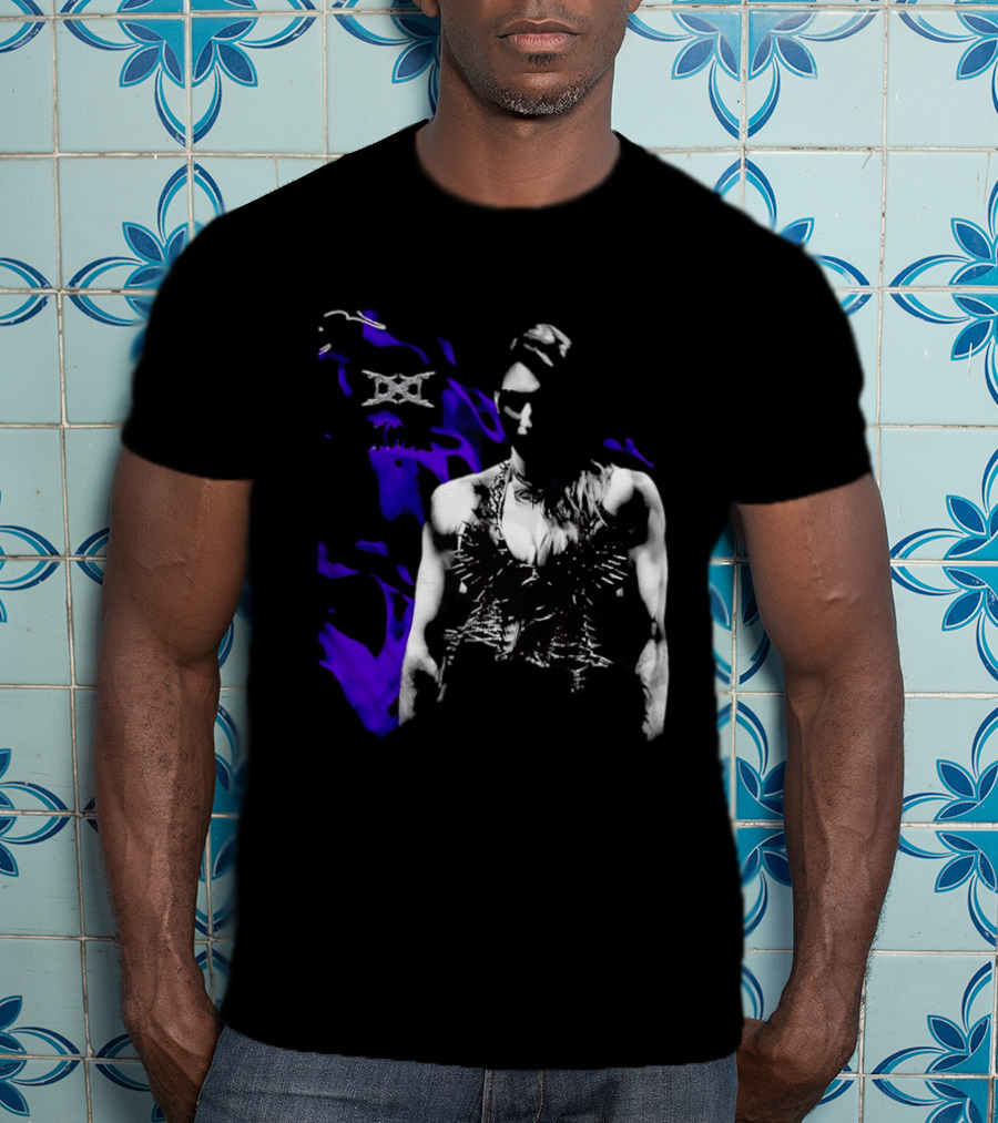 Ken Carson Rhea Ripley WWE Spiked Outfit Collage With Abstract Purple Accents T-Shirt