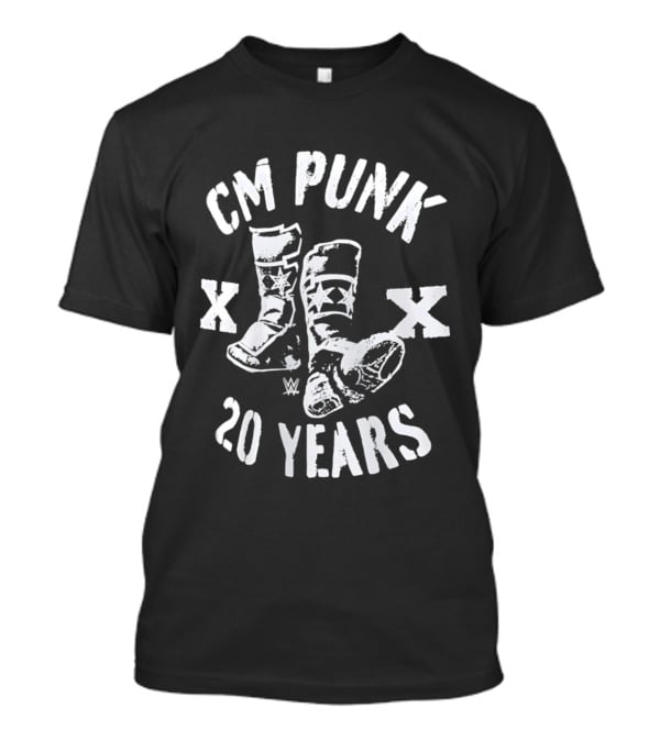 CM Punk 20 Years WWE Boots XX T-Shirt