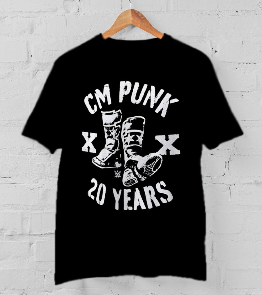 CM Punk 20 Years WWE Boots XX T-Shirt