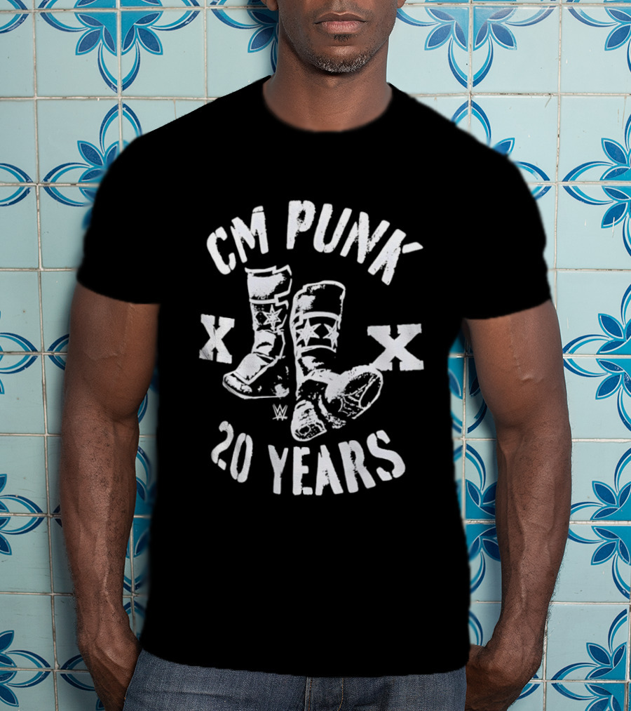 CM Punk 20 Years WWE Boots XX T-Shirt