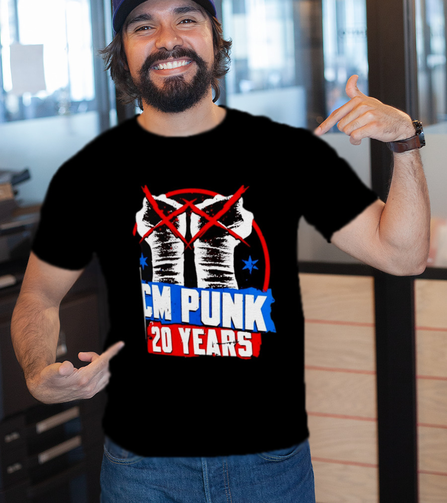 CM Punk 20 Years WWE Fists T-Shirt