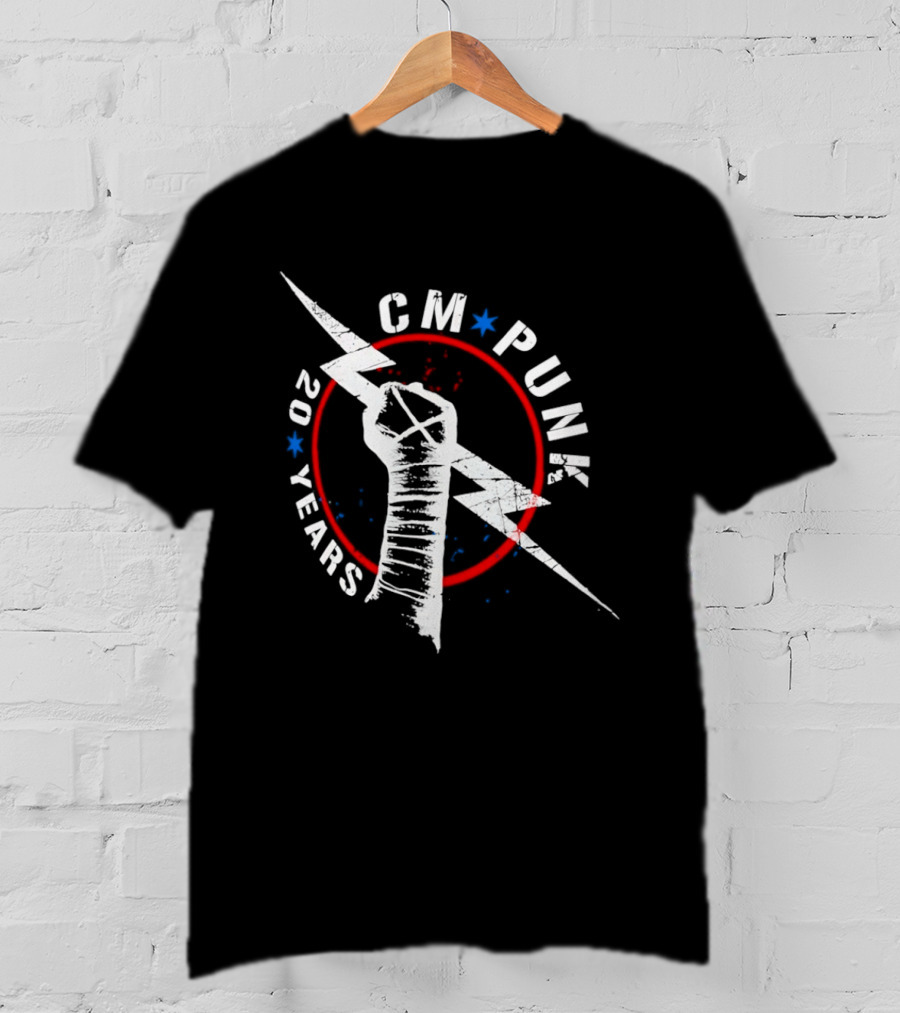 CM Punk 20 Years Lightning Fist WWE T-Shirt
