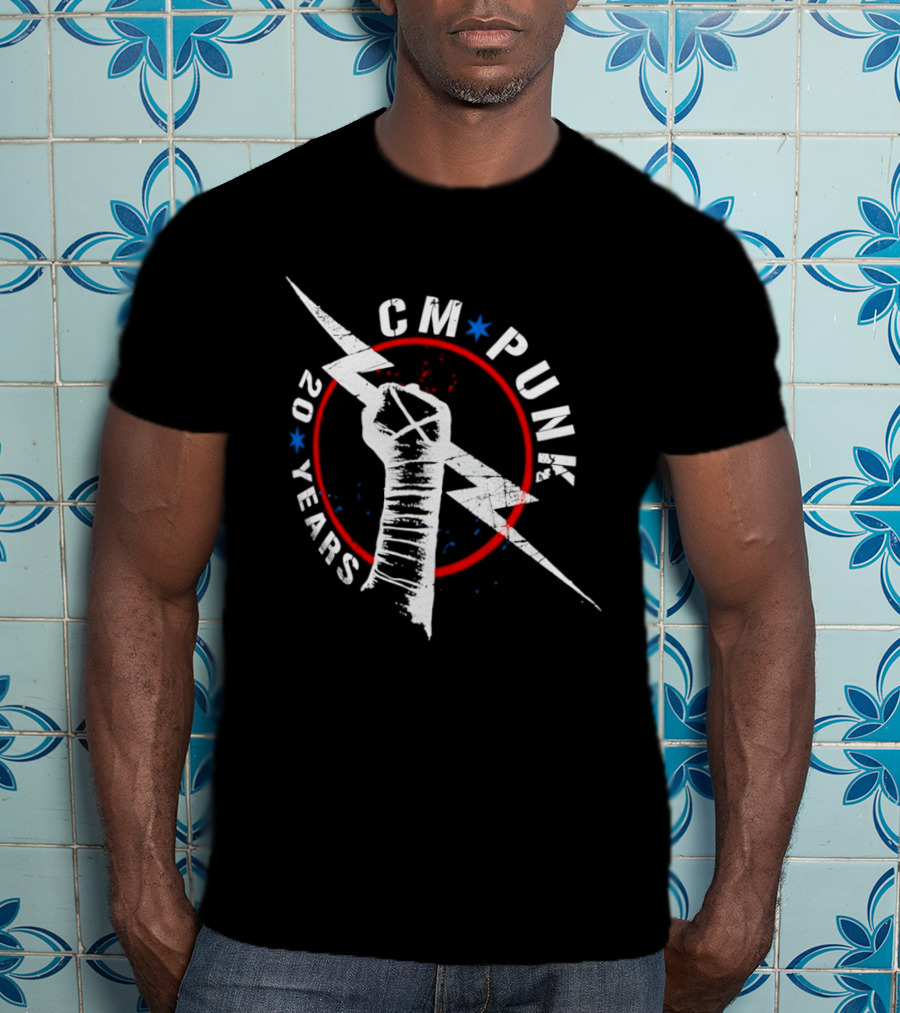 CM Punk 20 Years Lightning Fist WWE T-Shirt