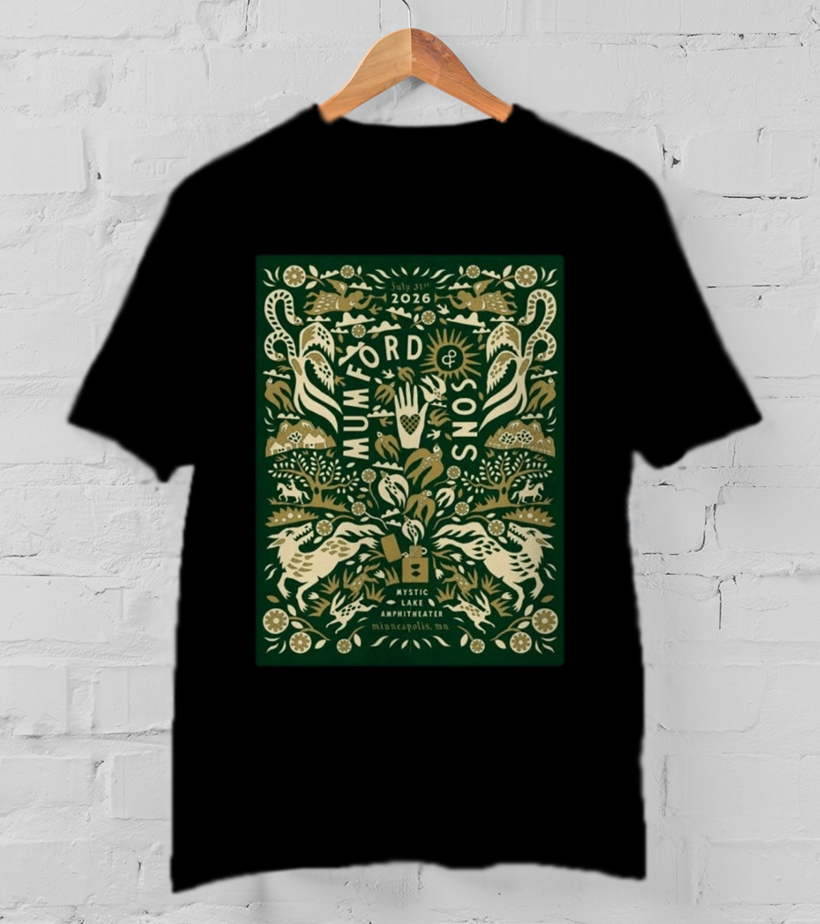 July 31 2026 Mumford And Sons Mystic Lake Amphitheater Minneapolis MN T-Shirt