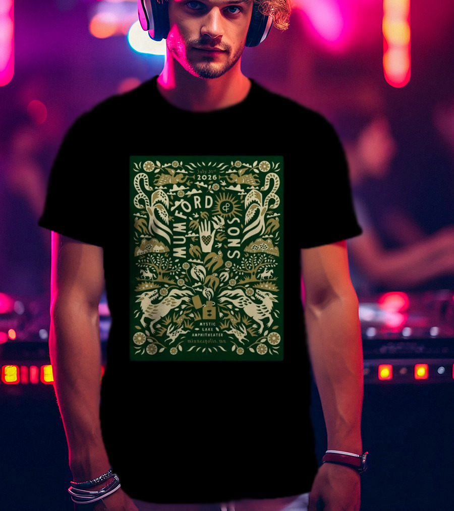 July 31 2026 Mumford And Sons Mystic Lake Amphitheater Minneapolis MN T-Shirt