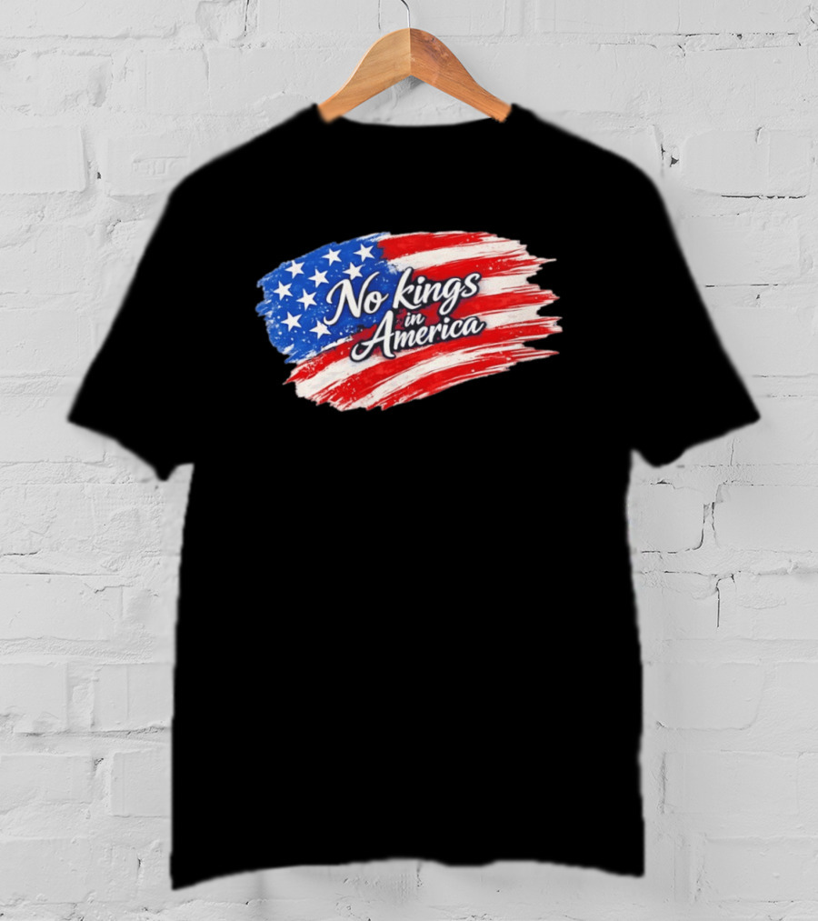 No Kings In America Patriotic Stars And Stripes T-Shirt