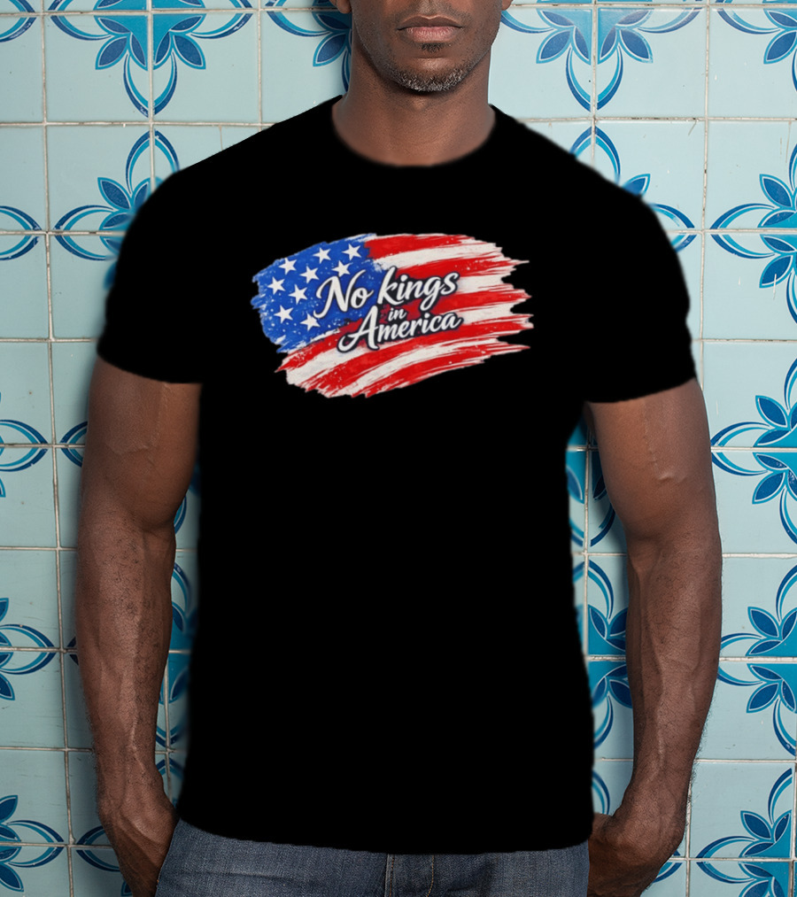No Kings In America Patriotic Stars And Stripes T-Shirt